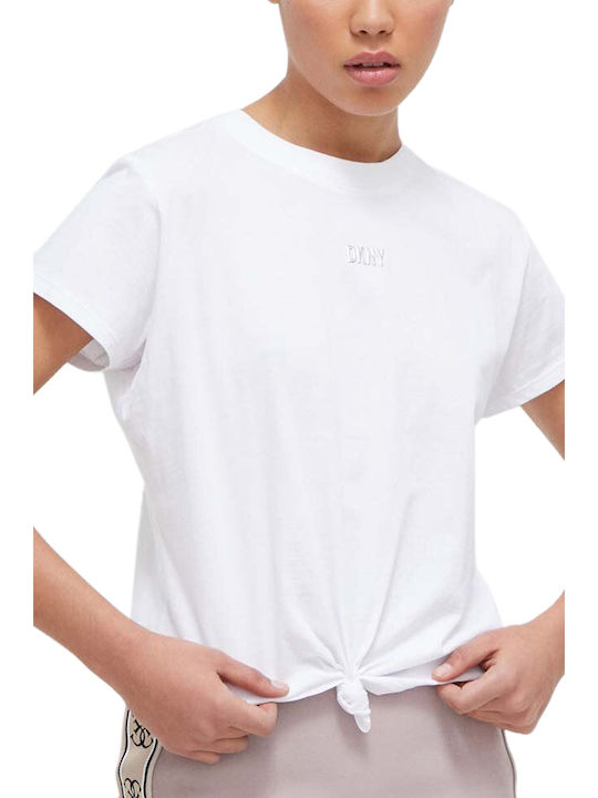 DKNY Logo Women's Blouse WHITE-SILVER