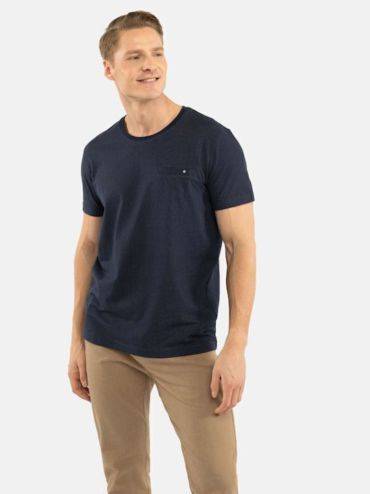 Volcano T-shirt Bărbătesc cu Mânecă Scurtă Albastru marin