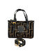 Midneto Ekavi Women's Bag Hand Black Brown Chenille Labyrinth