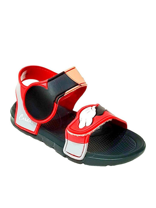 Mickey Beach Sandals Children's Beach Shoes Red