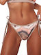 Champagne Cocktail Bikini Brazil with Laces Gold