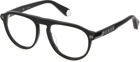 Philipp Plein Herren Acetat Brillengestelle Schwarz VPP016M 0700
