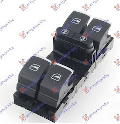 Front Window Switch Front Quadruple Black Silver 10pin Vw Touareg 14-18 7p6959857 Left 1 pc