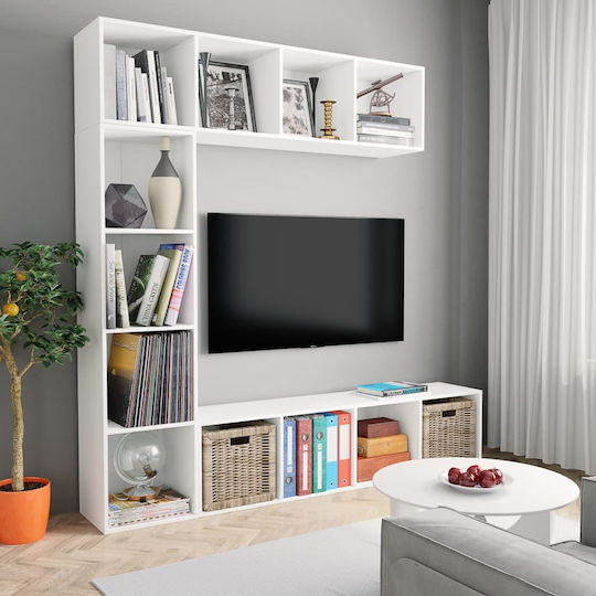 Wohnzimmer TV-Einheit Weiß M180xB30xH180cm