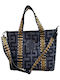 Midneto Calypso II Women's Bag Shopper Shoulder Grey Black Labyrinth