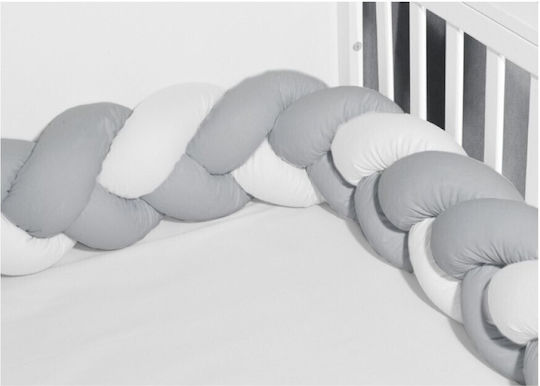 Baby Oliver Crib Bumpers Braided Inside White-grey 20x200cm