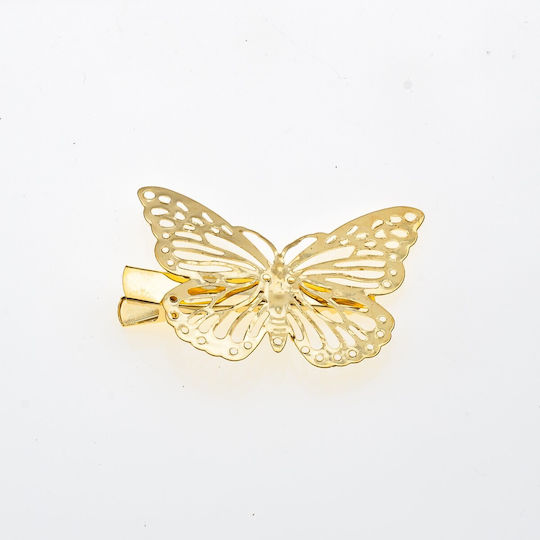 Hair Clip with Butterfly Gold