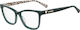 Moschino Plastic Eyeglass Frame Butterfly Green...