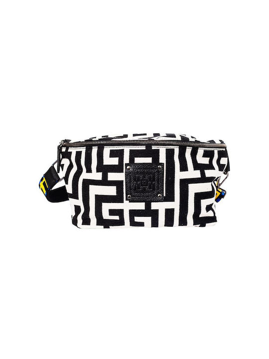 Midneto Urania I Geantă de damă Crossbody Black Beige Labyrinth