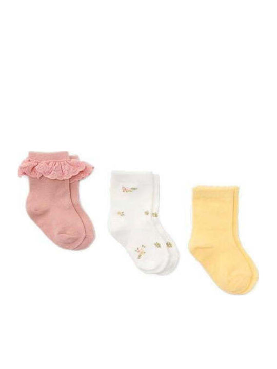 Little Dutch Șosete pentru Copii Pink / White / Yellow 3 Perechi