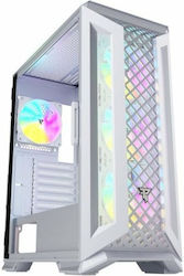 Tempest Gaming Mirage RGB Mesh Gaming Midi Tower Computer Case with Window Panel White