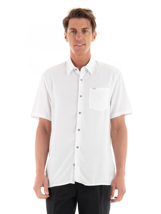 Guess Men's Shirt Short Sleeve White