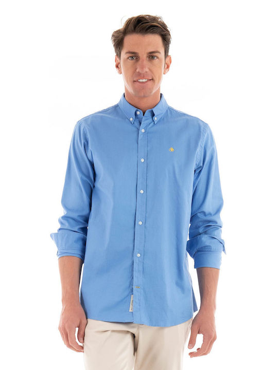 Scotch & Soda Men's Shirt Long Sleeve Aquamarine