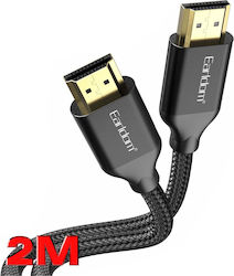 Earldom BG-18384 HDMI 1.4 Braided HDMI male - HDMI male 2m Μαύρο Earldom BG-18384 HDMI 1.4 Braided HDMI male - HDMI male 2m Μαύρο