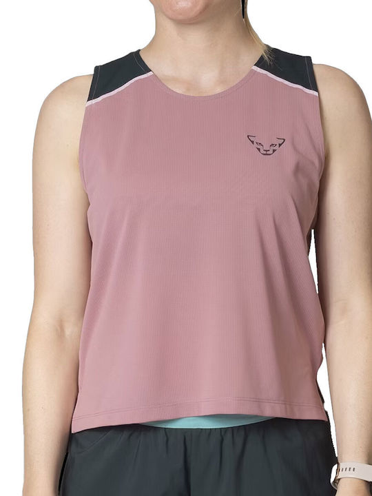 Dynafit Women's Athletic Crop Top Sleeveless Fast Drying Pink