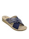 Damen Flache Sandalen Navy Blau