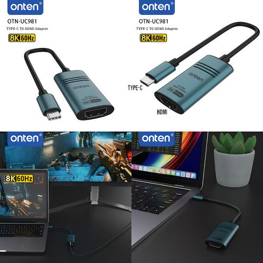 Onten Конвертор USB-C Мъжки В HDMI Женски 1 Брой OTN-UC981