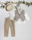 Baptismal Suit Boy Beige Kd-2412 Lollipop Bls-24-kd-2412