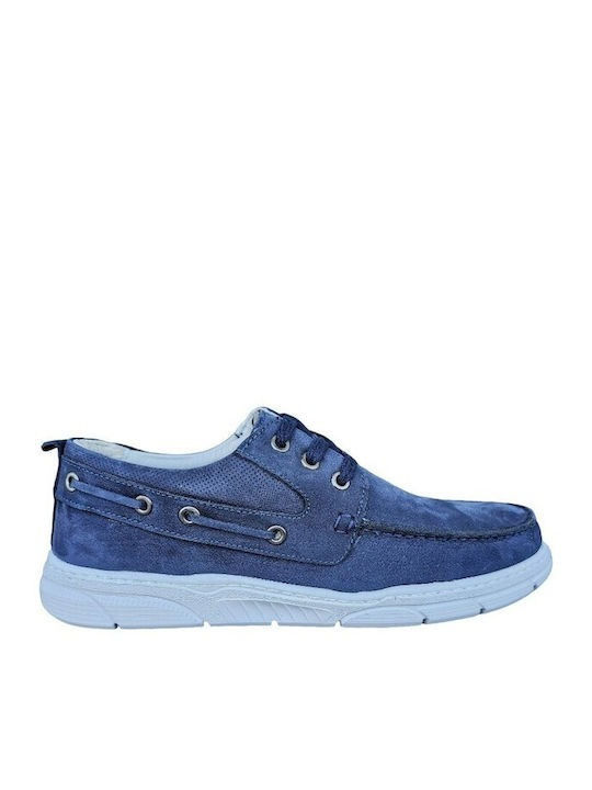 Boxer Men's Leather Moccasins Blue