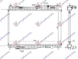 Radiator 1.0i12v-1.0 +/-ac 55.8x35.2x1.8 Ford Transit Tourneo Courier 13 1768105 1 pc