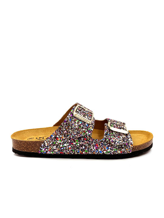 Sandale Casual Damă Anatomici Din Piele Multi Glitter