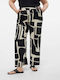 Vero Moda Women's Fabric Trousers in Wide Line Black