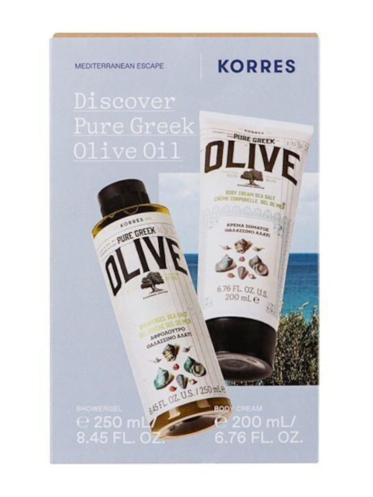 Korres Discover Pure Greek Olive Oil Skin Care Set for Body Cleaning 2pcs