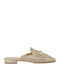 Flach Mules in Gold Farbe