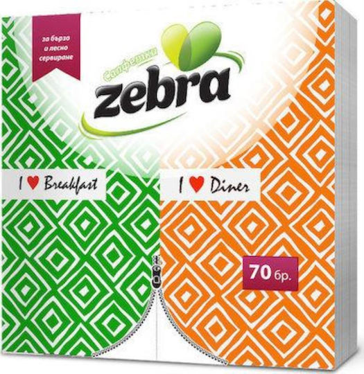Zebra Салфетки 1бр Оранжев 33x33см. 1бр