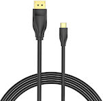 Vention USB 2.0 Cablu USB-C bărbătesc - USB-C de sex masculin / DisplayPort de sex masculin Negru 2m (60Hz/4K)