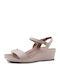 Damenplattformen Beige