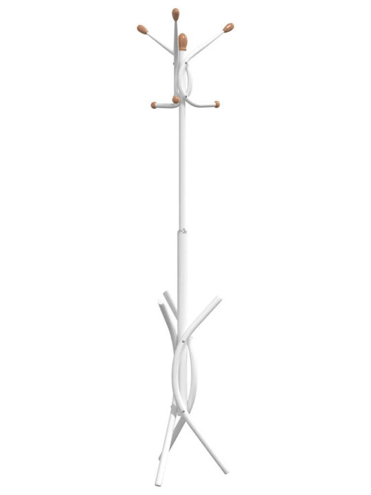 vidaXL Metallic Coat Rack White 40x40x176cm