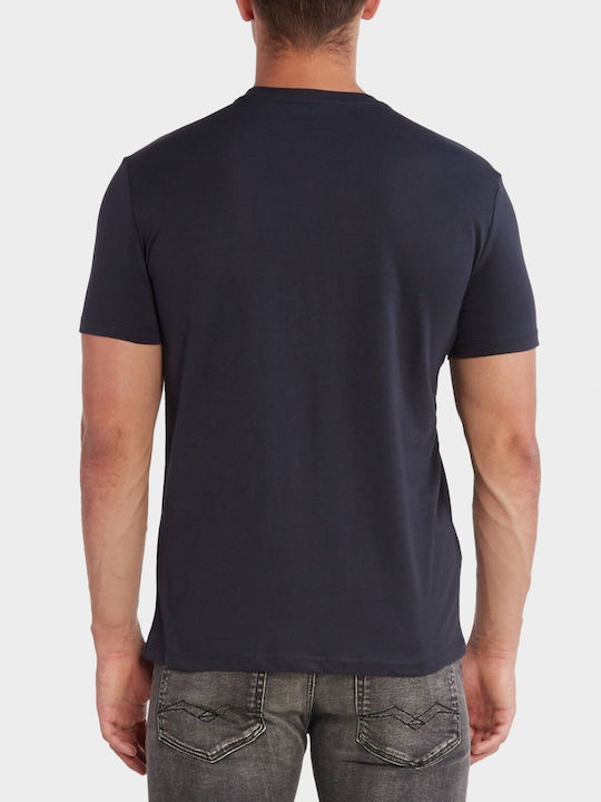 Armani Exchange T-shirt Bărbătesc cu Mânecă Scurtă Albastru marin