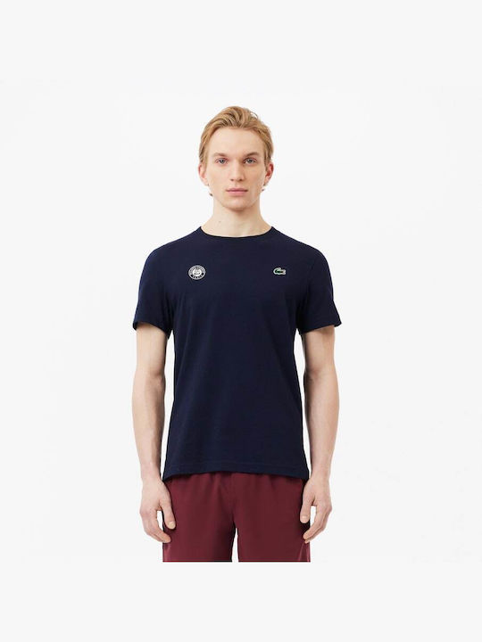 Lacoste Bărbați T-shirt Sportiv cu Mânecă Scurtă NavyBlue