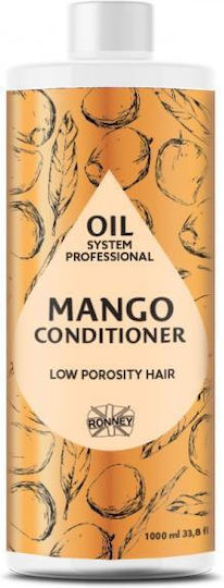 Ronney Professional Oil System Low Porosity Conditioner Ενυδάτωσης για Λιπαρά Μαλλιά Mango 1000ml