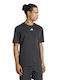 Adidas Hiit Workout 3-stripes Herren T-Shirt Kurzarm Schwarz