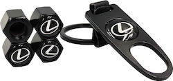 Carro Car-14928 Capace de supapă auto Car-14928 Capace de supapă Lexus Keychain negru 5 bucăți