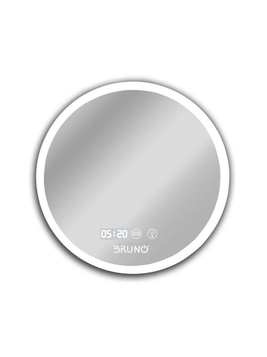 Bruno Στρογγυλός Καθρέπτης Μπάνιου Led από Μέταλλο 60x60cm