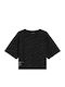 Дамска Спортна Култури T-shirt Животински Принт Тон в Тон Зебра