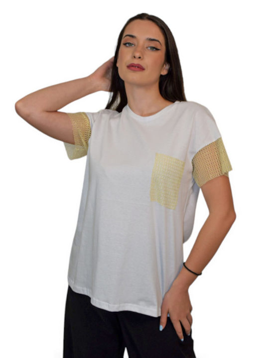 Morena Spain Women's Blouse Cotton Short Sleeve White