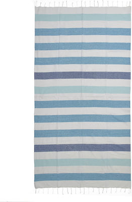 Ble Towel Pestemal Blue Blue White Blue Blue Blue Blue Blue Stripes 90x180 100% Cotton