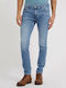 Miami Men's Elastic Jeans Pants with Skinny Fit Light Blue