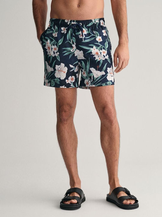 Gant Men's Swimwear Shorts Blue with Patterns