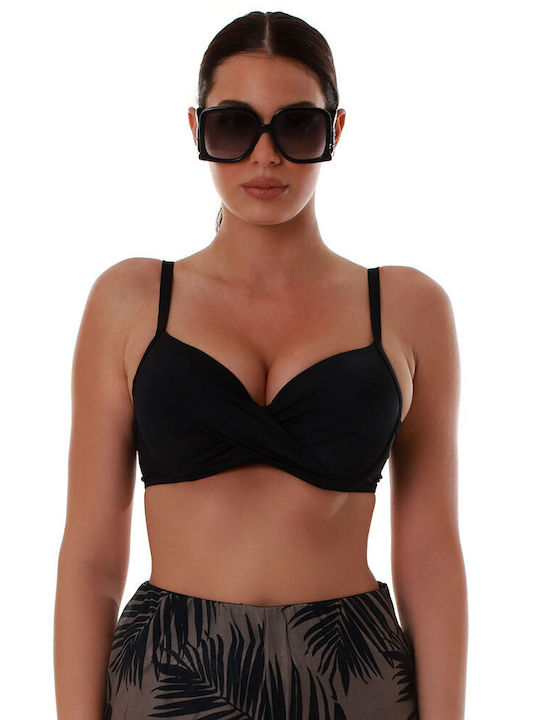 Bluepoint Padded Underwire Bikini Bra with Adjustable Straps Black