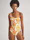 Tropic Asy Badeanzug Blumen Orange