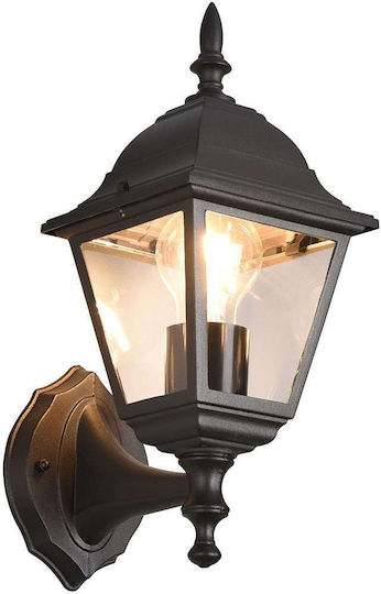 Trio Lighting Осветително тяло За стена с фасунга E27 Черен 14x19x14см.