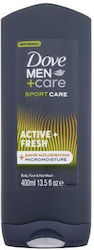 Dove Men + Care Sport Care Active + Fresh Αφρόλουτρο 400 Ml Άνδρες