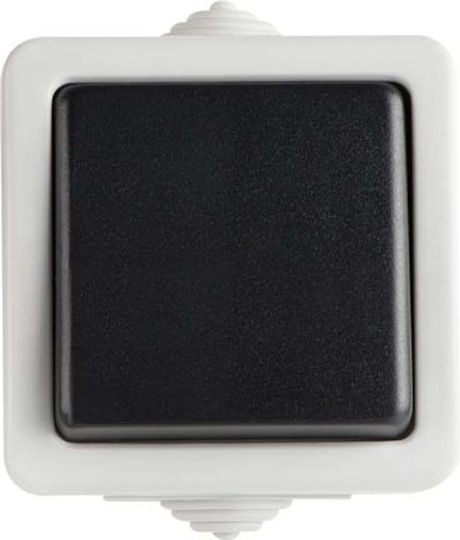 Kanlux Waterproof Wall Switch Lighting One-Way with Frame Gray