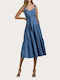Ralph Lauren Φόρεμα με Βολάν Pale Azure