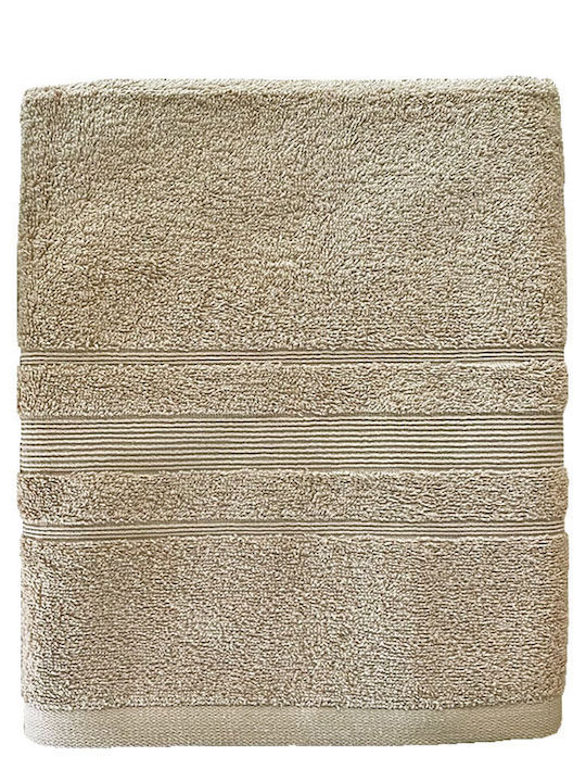 Sidirela Πετσέτα Προσώπου Line 50x90εκ. Beige Βάρους 550gr/m²